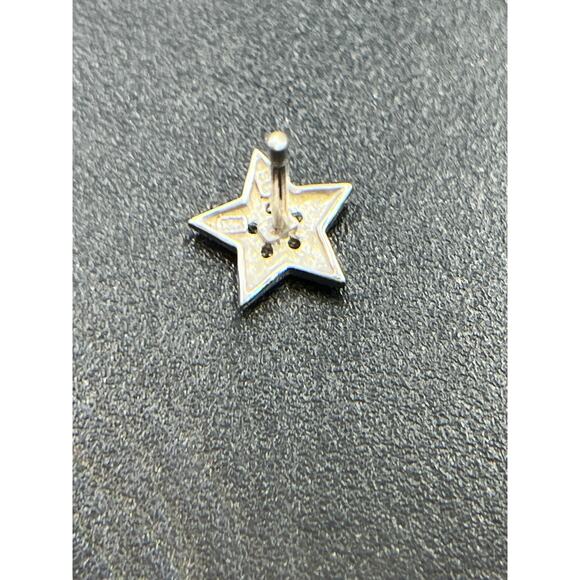 SB Designer 10k White Gold Diamond Chip Star Stud Pierced Earrings *Single - Picture 11 of 11